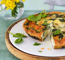 Špenátová frittata s Tesco Free From mozzarellou (bez laktózy)