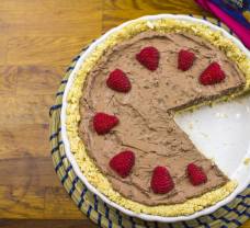 Nepečený tvarohovo-smetanový cheesecake s malinami