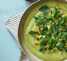 Krémová špenátová polévka s bramborem