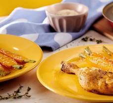 Pečená kuřecí stehýnka s mrkví